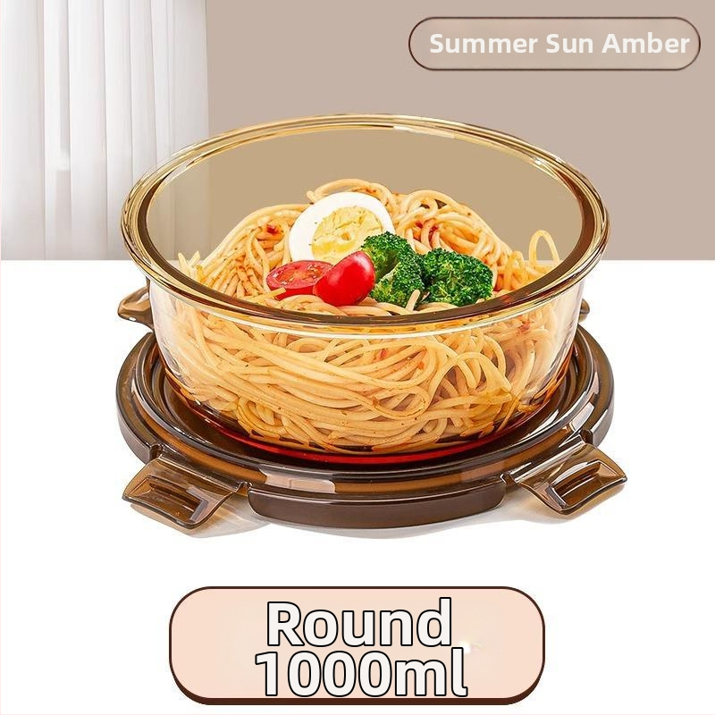 Pietų dėžutė iš borosilikatinio stiklo, tinkama mikrobangų krosnelei, sandari, izoliuota, su dangteliu