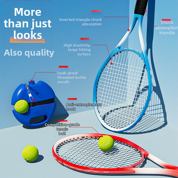 Teniso treniravimo raketė – aliuminio lydinio rėmas; svoris 95–100 g; rankenos storis G1; raketės tipas: tiesus smūgis; siūlų medžiaga: nailonas