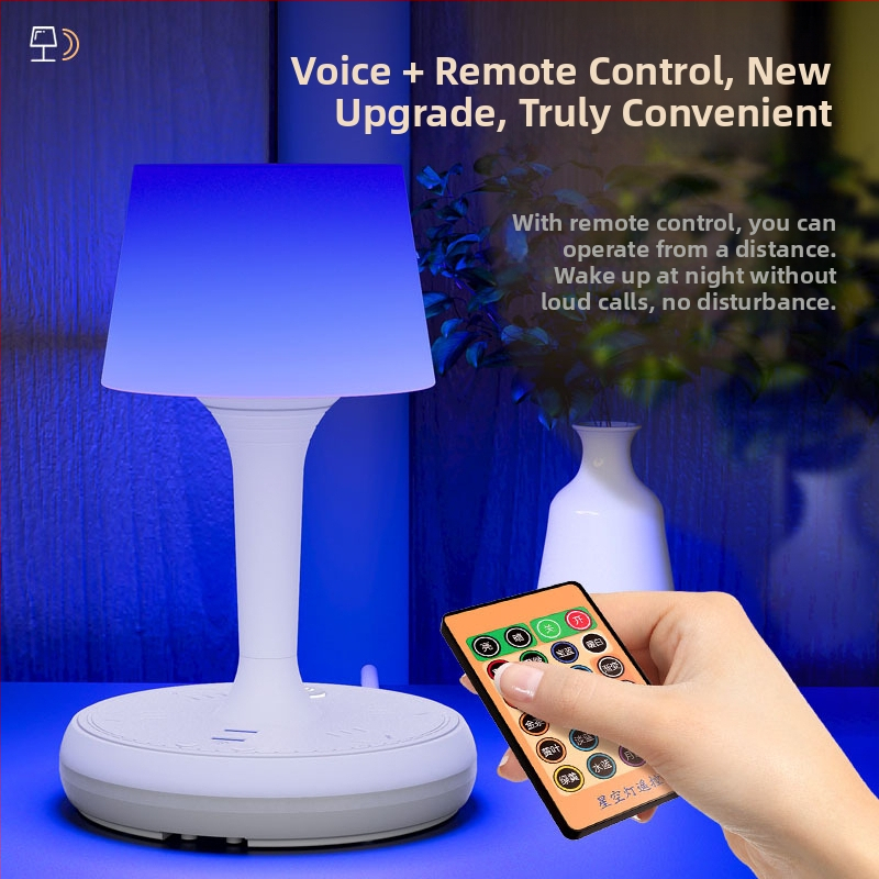 Balss vadīta gudra LED galda lampa ar kontaktligzdu un USB uzlādi, 10A/250V, CCC sertifikāts, mājsaimniecības/dzīvokļu/komerciālai lietošanai