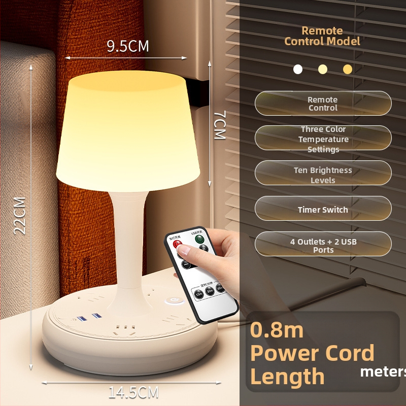 Balso valdymo išmanioji LED stalinė lempa su kištuku ir USB įkrovimu, 10A/250V, CCC sertifikatas, namų/bendrabučio/komercinei naudojimui