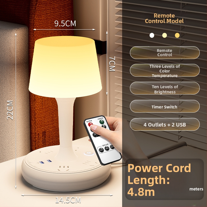 Balso valdymo išmanioji LED stalinė lempa su kištuku ir USB įkrovimu, 10A/250V, CCC sertifikatas, namų/bendrabučio/komercinei naudojimui