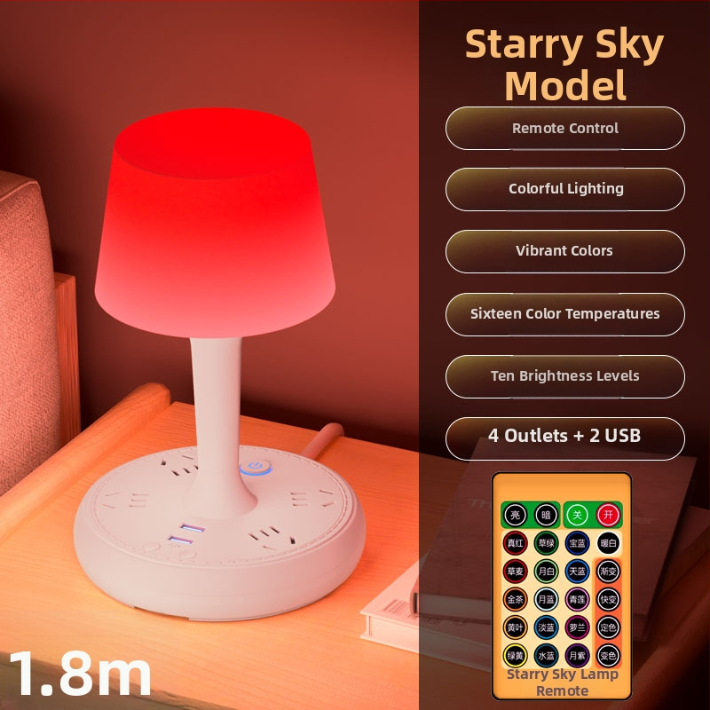 Balso valdymo išmanioji LED stalinė lempa su kištuku ir USB įkrovimu, 10A/250V, CCC sertifikatas, namų/bendrabučio/komercinei naudojimui