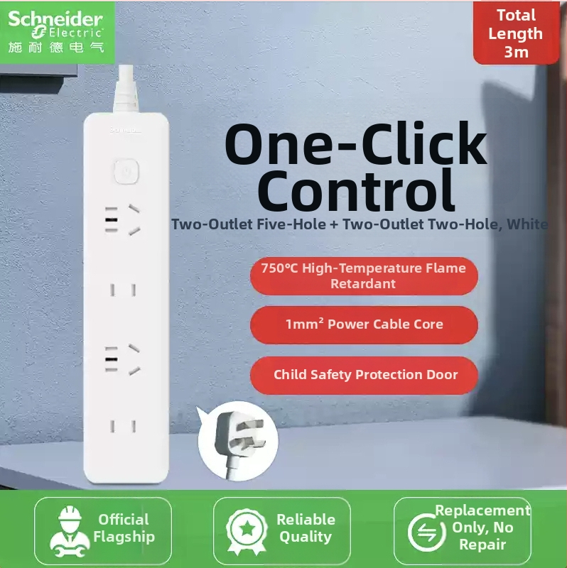 Schneider Electric USB maitinimo juosta, 10A, 220V, 2000W, tipas 86, naujas nacionalinis standartas