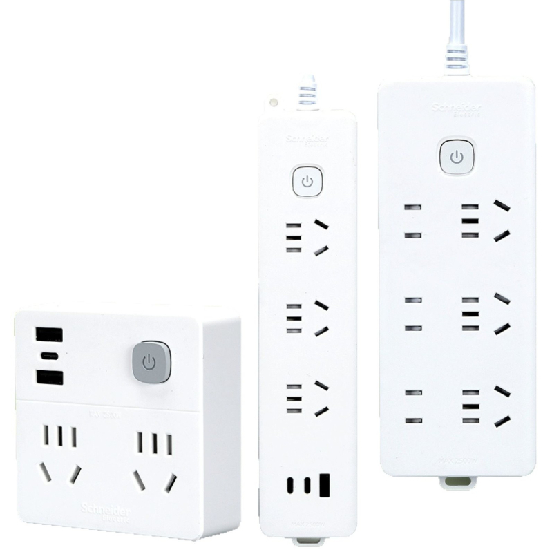 Schneider Electric USB maitinimo juosta, 10A, 220V, 2000W, tipas 86, naujas nacionalinis standartas