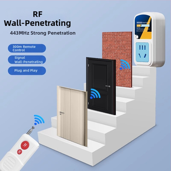 Безжично дистанционно управление за 220V гнездо, без кабели, 10A, 2000W, контакти от фосфор бронз за домашно осветление и водни помпи