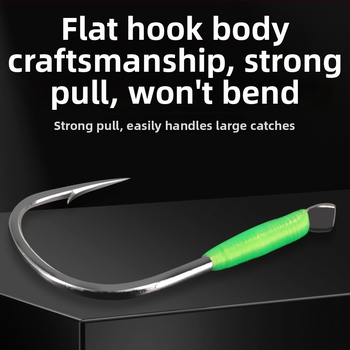 Guandong háčik na rybárstvo, dvojitý háčik s ostrými hrotmi, hotový na použitie, na sladkovodný rybolov v rieke, jazere a vodnom nádrži