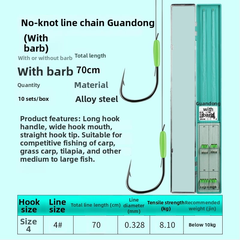 Guandong háčik na rybárstvo, dvojitý háčik s ostrými hrotmi, hotový na použitie, na sladkovodný rybolov v rieke, jazere a vodnom nádrži