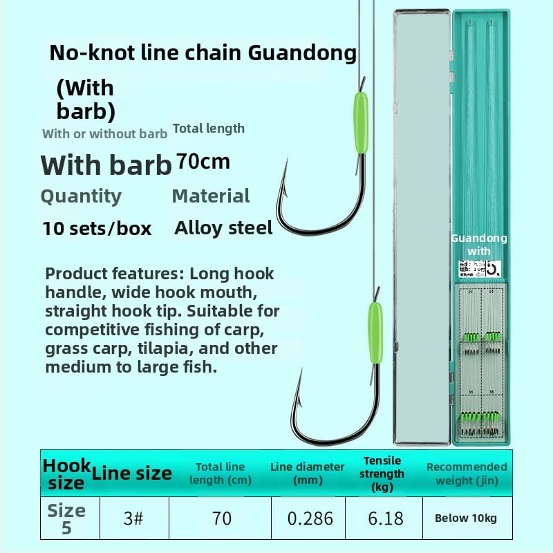 Guandong háčik na rybárstvo, dvojitý háčik s ostrými hrotmi, hotový na použitie, na sladkovodný rybolov v rieke, jazere a vodnom nádrži