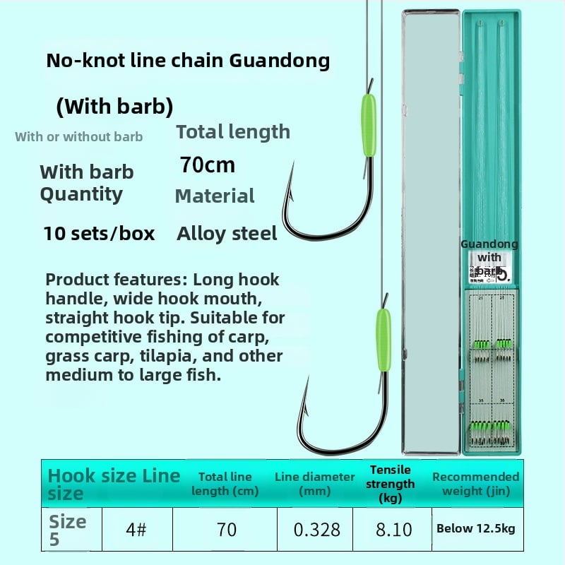 Guandong háčik na rybárstvo, dvojitý háčik s ostrými hrotmi, hotový na použitie, na sladkovodný rybolov v rieke, jazere a vodnom nádrži