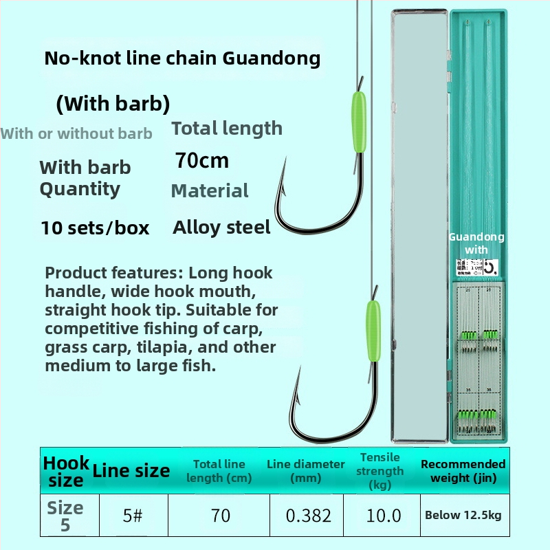 Guandong háčik na rybárstvo, dvojitý háčik s ostrými hrotmi, hotový na použitie, na sladkovodný rybolov v rieke, jazere a vodnom nádrži