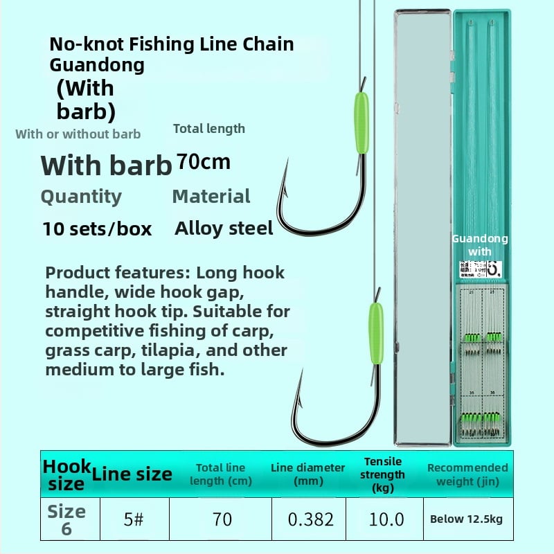 Guandong háčik na rybárstvo, dvojitý háčik s ostrými hrotmi, hotový na použitie, na sladkovodný rybolov v rieke, jazere a vodnom nádrži