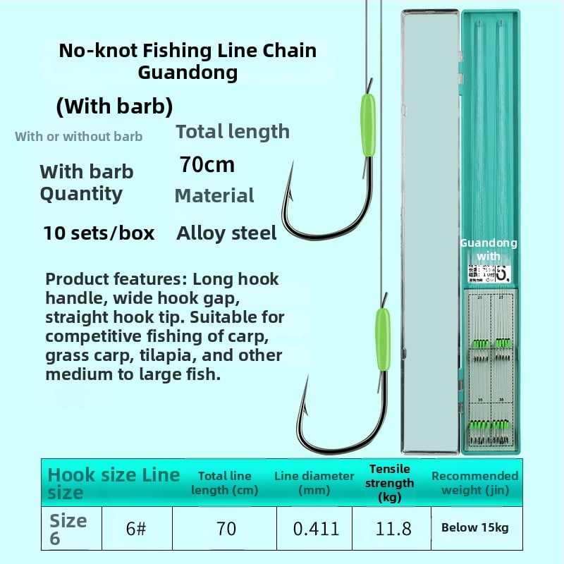 Guandong háčik na rybárstvo, dvojitý háčik s ostrými hrotmi, hotový na použitie, na sladkovodný rybolov v rieke, jazere a vodnom nádrži