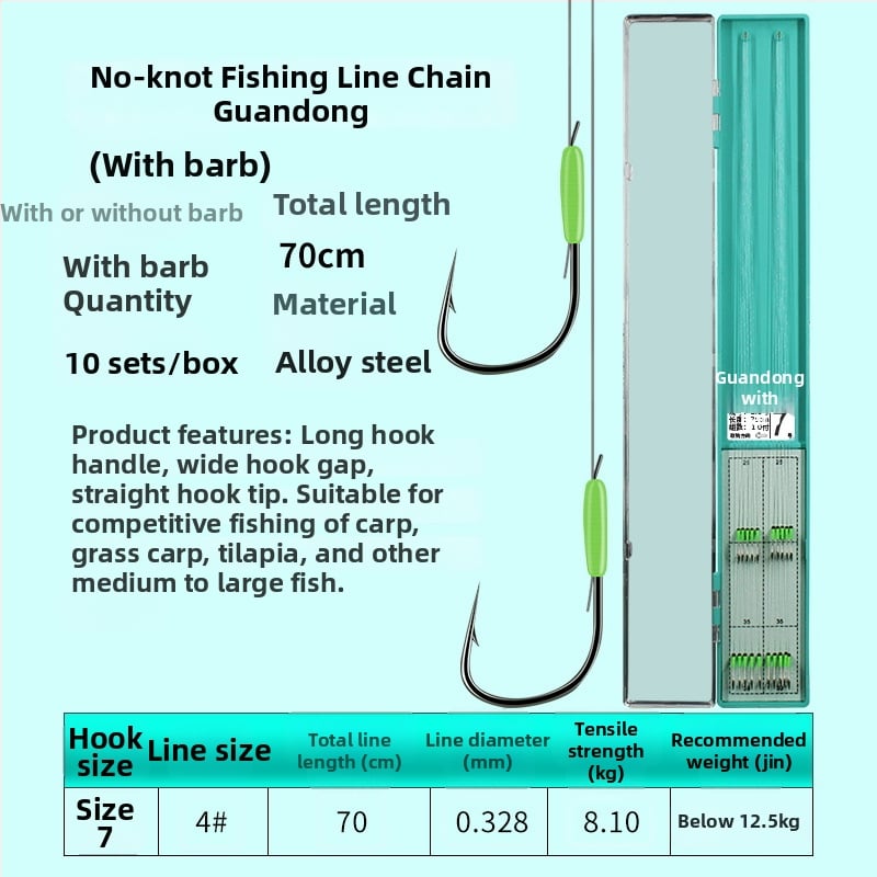 Guandong háčik na rybárstvo, dvojitý háčik s ostrými hrotmi, hotový na použitie, na sladkovodný rybolov v rieke, jazere a vodnom nádrži