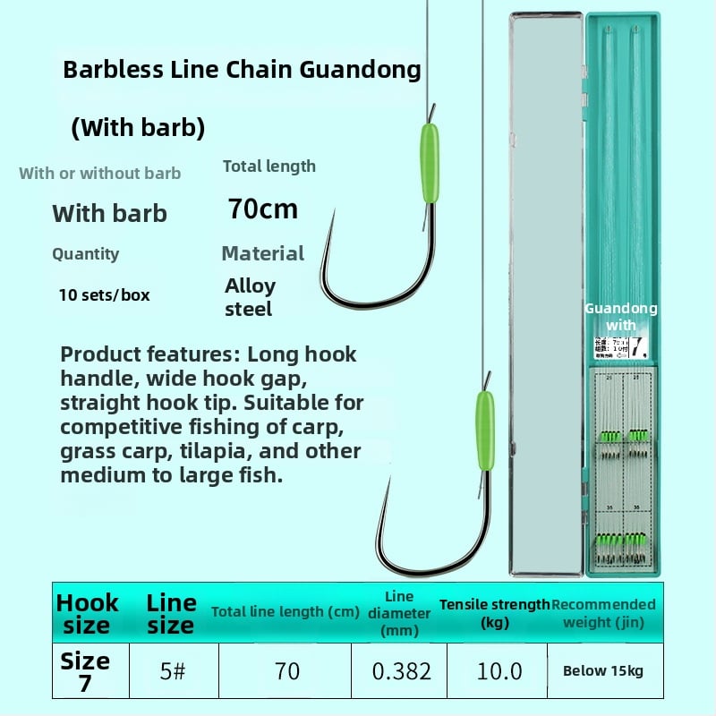Guandong háčik na rybárstvo, dvojitý háčik s ostrými hrotmi, hotový na použitie, na sladkovodný rybolov v rieke, jazere a vodnom nádrži