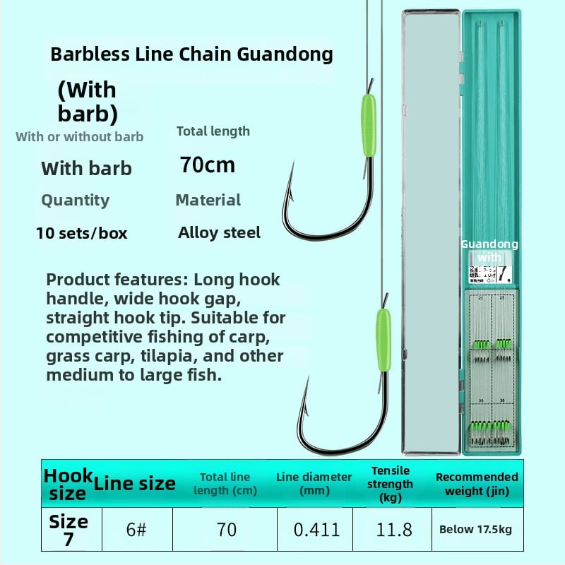 Guandong háčik na rybárstvo, dvojitý háčik s ostrými hrotmi, hotový na použitie, na sladkovodný rybolov v rieke, jazere a vodnom nádrži