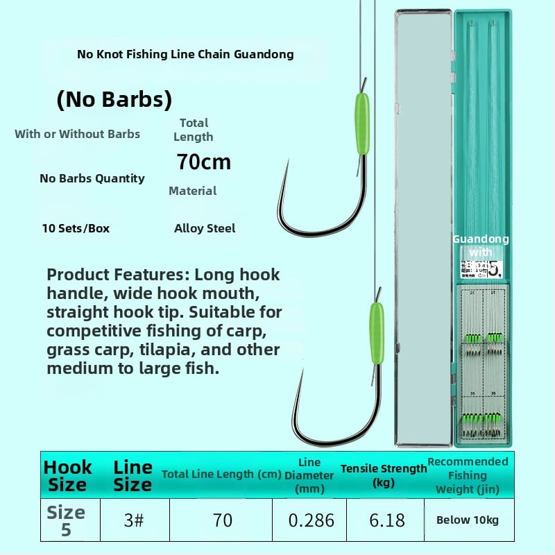 Guandong háčik na rybárstvo, dvojitý háčik s ostrými hrotmi, hotový na použitie, na sladkovodný rybolov v rieke, jazere a vodnom nádrži
