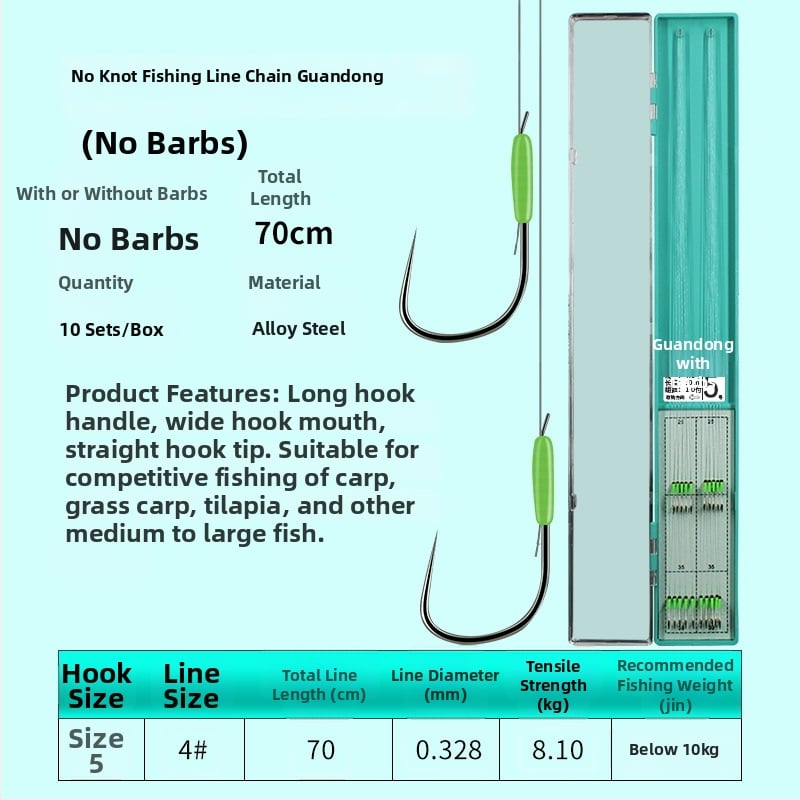 Guandong háčik na rybárstvo, dvojitý háčik s ostrými hrotmi, hotový na použitie, na sladkovodný rybolov v rieke, jazere a vodnom nádrži
