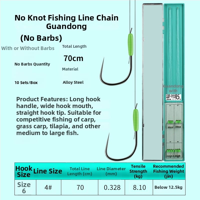 Guandong háčik na rybárstvo, dvojitý háčik s ostrými hrotmi, hotový na použitie, na sladkovodný rybolov v rieke, jazere a vodnom nádrži