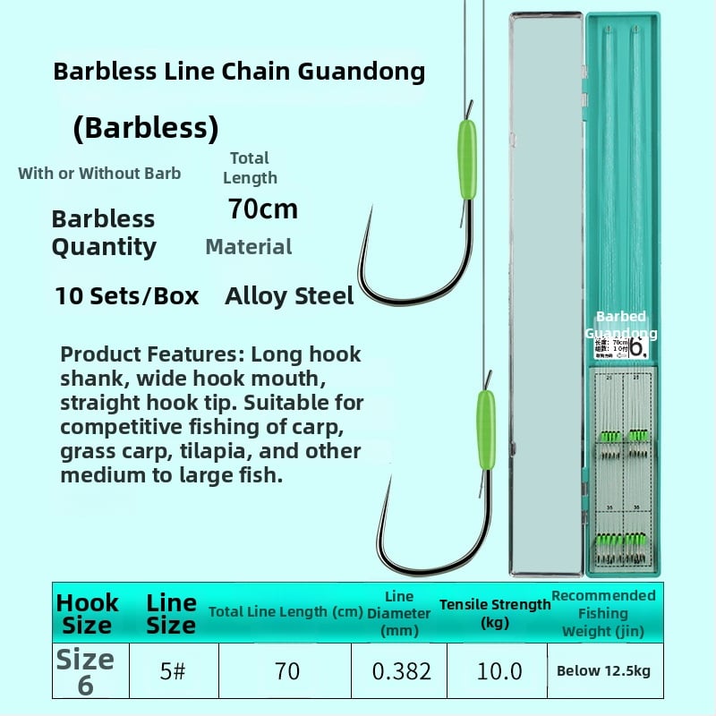 Guandong háčik na rybárstvo, dvojitý háčik s ostrými hrotmi, hotový na použitie, na sladkovodný rybolov v rieke, jazere a vodnom nádrži