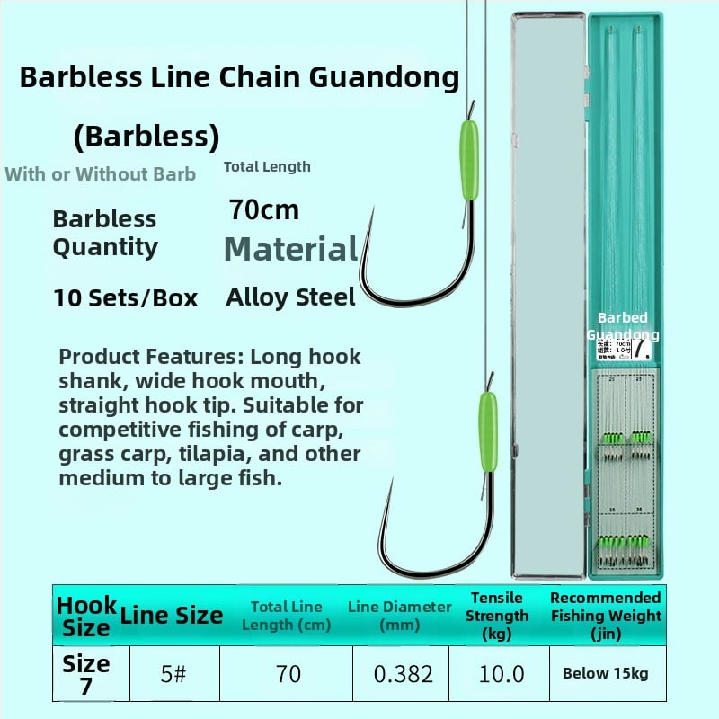 Guandong háčik na rybárstvo, dvojitý háčik s ostrými hrotmi, hotový na použitie, na sladkovodný rybolov v rieke, jazere a vodnom nádrži