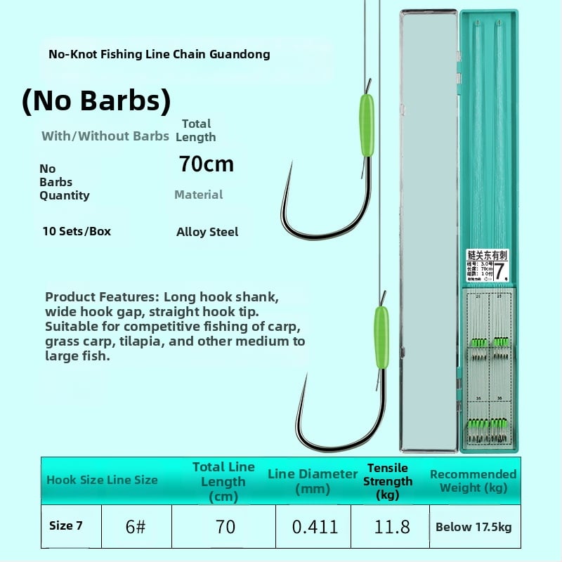 Guandong háčik na rybárstvo, dvojitý háčik s ostrými hrotmi, hotový na použitie, na sladkovodný rybolov v rieke, jazere a vodnom nádrži