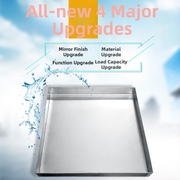 304 nehrđajući čelik, plitka tava za skupljanje vode, kvadratni i pravokutni oblik, brušena površina, univerzalna uporaba, novi kineski stil