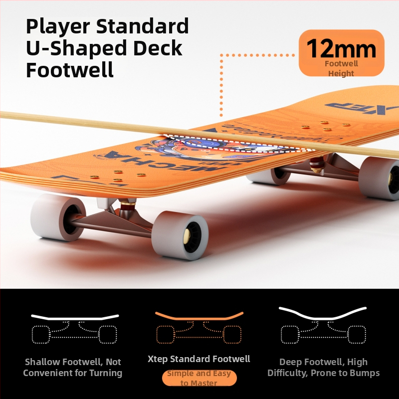 XTEP dječji skateboard - Double Kickboard, Mixed Material, TBHB-20240815, za početnike