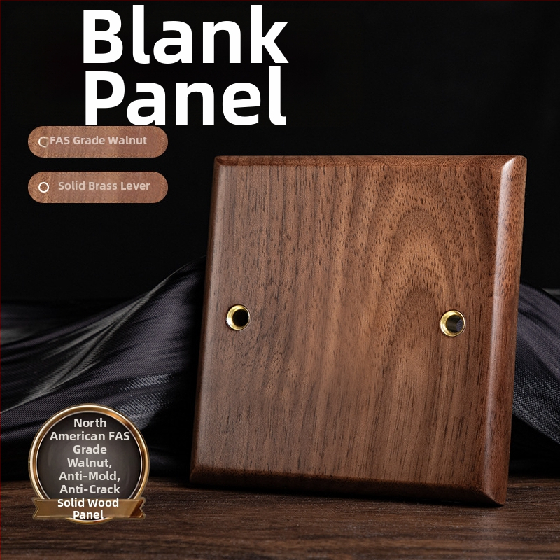 86 tipa sienas kontaktu panelis, Walnut Lever sērija, masīvs melnā valrieksta koks, vara svira, 10A, 220V