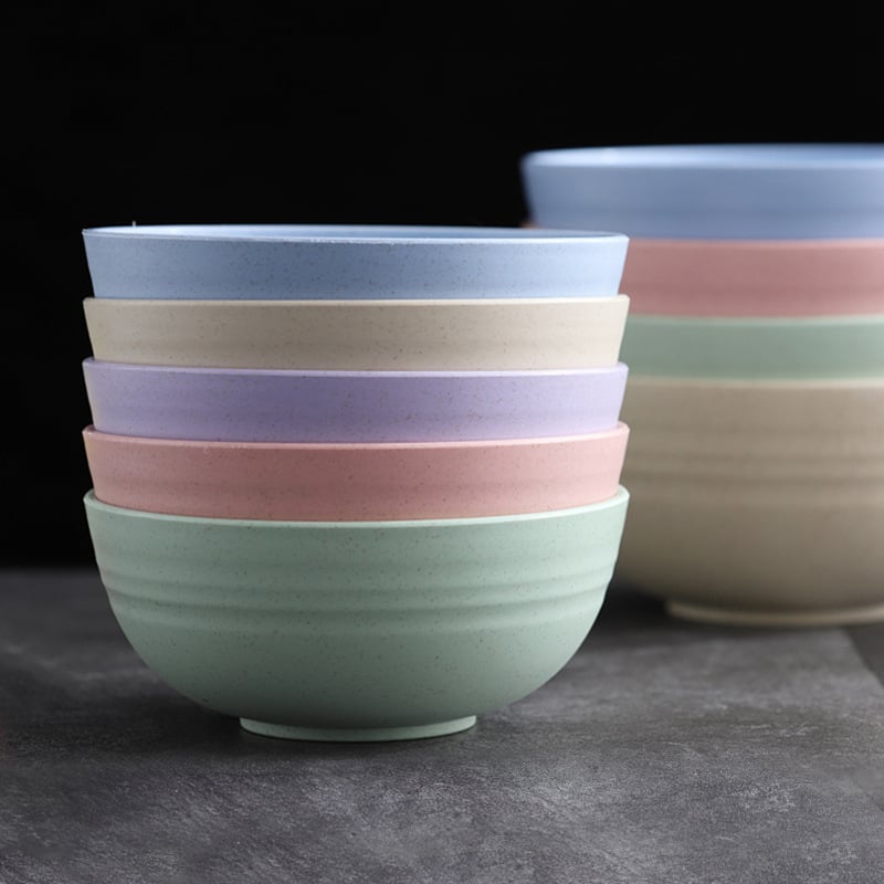 Sada misiek na jedlo, odolná voči pádu, plast PP + vlákno z pšeničnej slamy, guľatý tvar, potlačené logo, možnosť vlastných úprav (YouXinda)