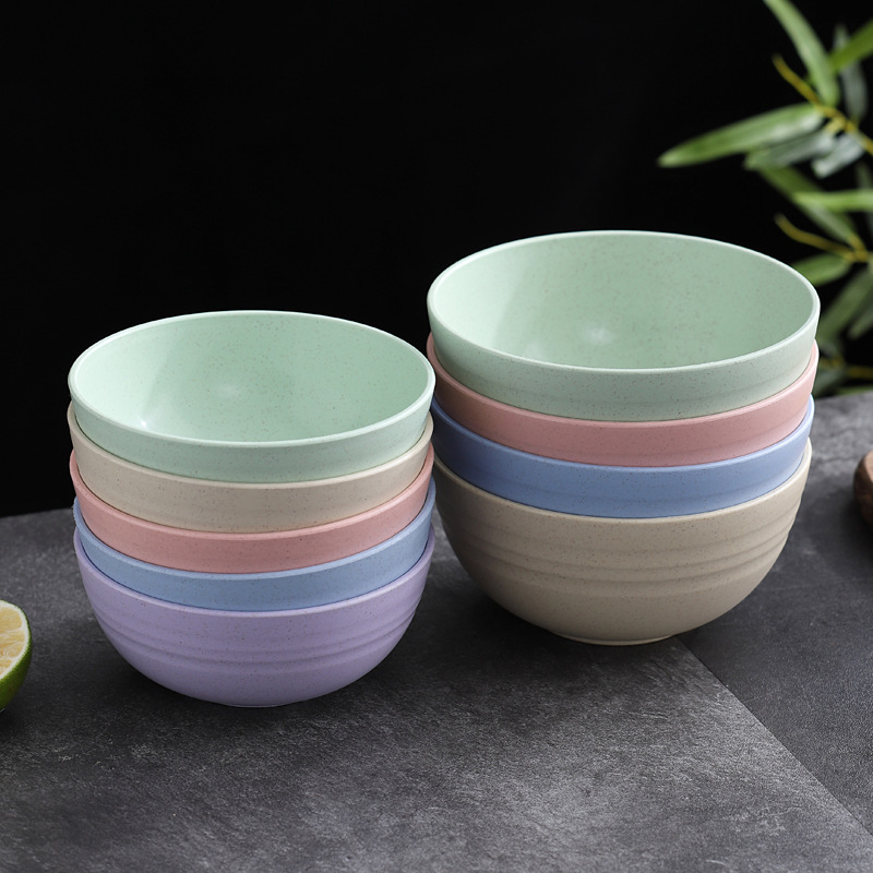 Sada misiek na jedlo, odolná voči pádu, plast PP + vlákno z pšeničnej slamy, guľatý tvar, potlačené logo, možnosť vlastných úprav (YouXinda)