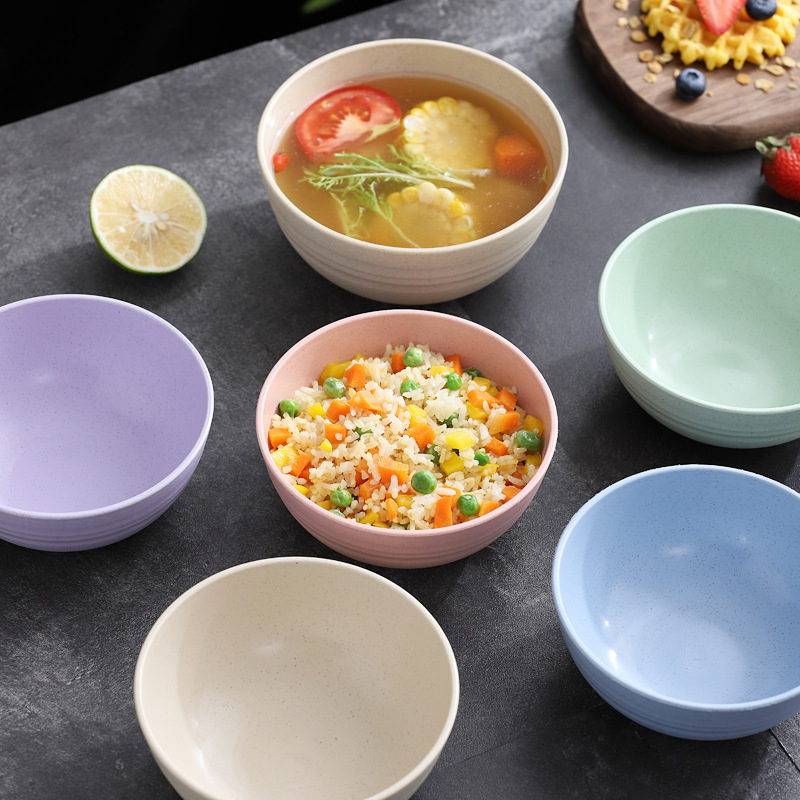 Sada misiek na jedlo, odolná voči pádu, plast PP + vlákno z pšeničnej slamy, guľatý tvar, potlačené logo, možnosť vlastných úprav (YouXinda)