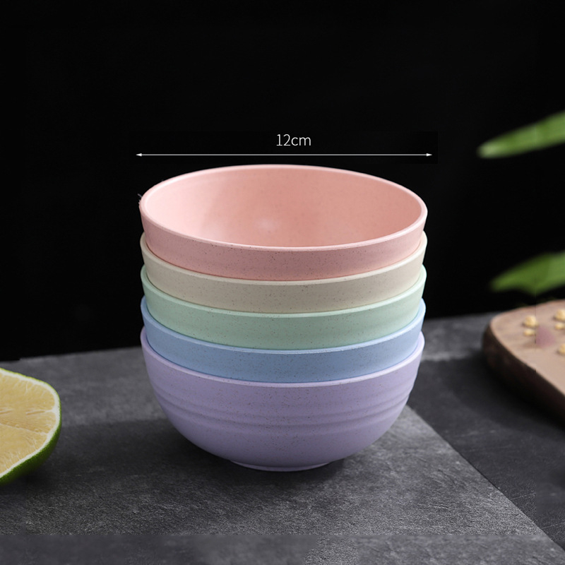 Sada misiek na jedlo, odolná voči pádu, plast PP + vlákno z pšeničnej slamy, guľatý tvar, potlačené logo, možnosť vlastných úprav (YouXinda)