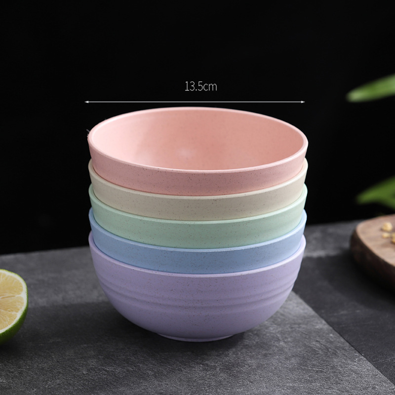 Sada misiek na jedlo, odolná voči pádu, plast PP + vlákno z pšeničnej slamy, guľatý tvar, potlačené logo, možnosť vlastných úprav (YouXinda)