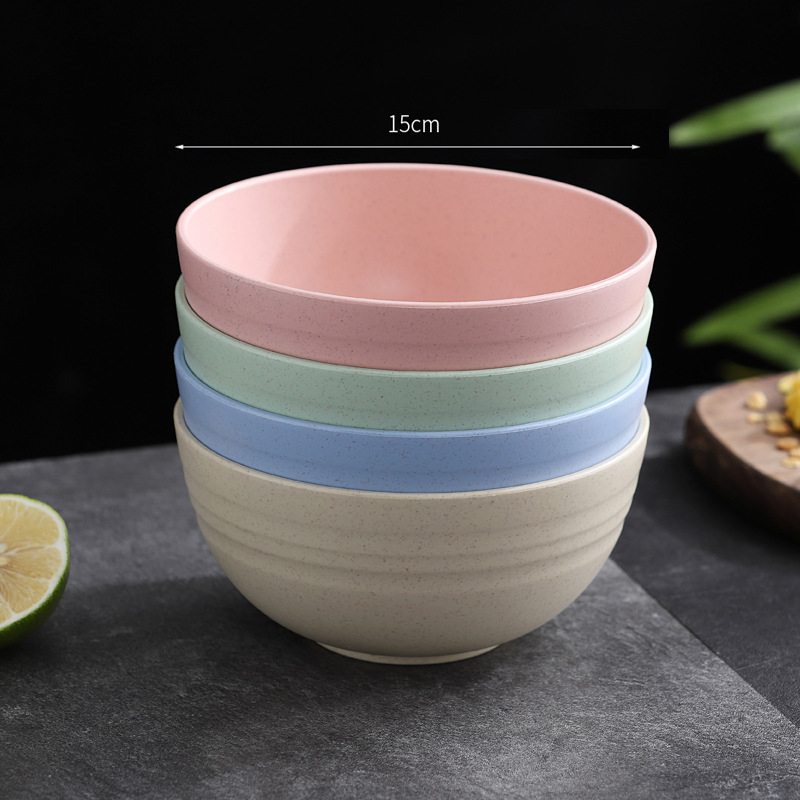 Sada misiek na jedlo, odolná voči pádu, plast PP + vlákno z pšeničnej slamy, guľatý tvar, potlačené logo, možnosť vlastných úprav (YouXinda)