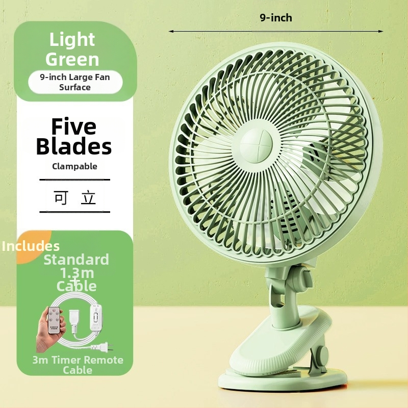 Mini klipsi/galda ventilators ar sienas stiprinājumu, 5 lāpstiņas, AC motors, 2 ātrumi, tīkla barošana