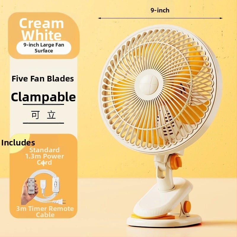 Mini klipsi/galda ventilators ar sienas stiprinājumu, 5 lāpstiņas, AC motors, 2 ātrumi, tīkla barošana
