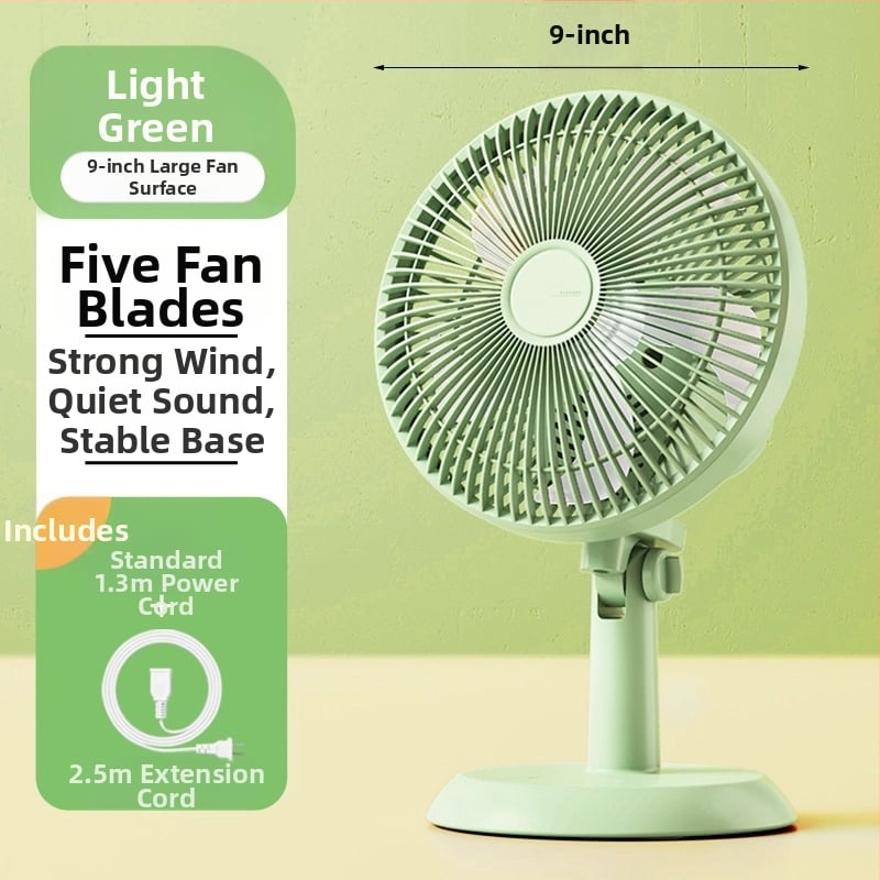 Mini klipsi/galda ventilators ar sienas stiprinājumu, 5 lāpstiņas, AC motors, 2 ātrumi, tīkla barošana