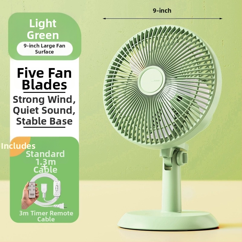 Mini klipsi/galda ventilators ar sienas stiprinājumu, 5 lāpstiņas, AC motors, 2 ātrumi, tīkla barošana