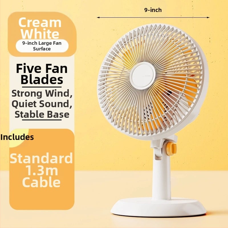 Mini klipsi/galda ventilators ar sienas stiprinājumu, 5 lāpstiņas, AC motors, 2 ātrumi, tīkla barošana