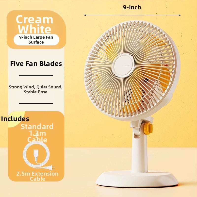Mini klipsi/galda ventilators ar sienas stiprinājumu, 5 lāpstiņas, AC motors, 2 ātrumi, tīkla barošana