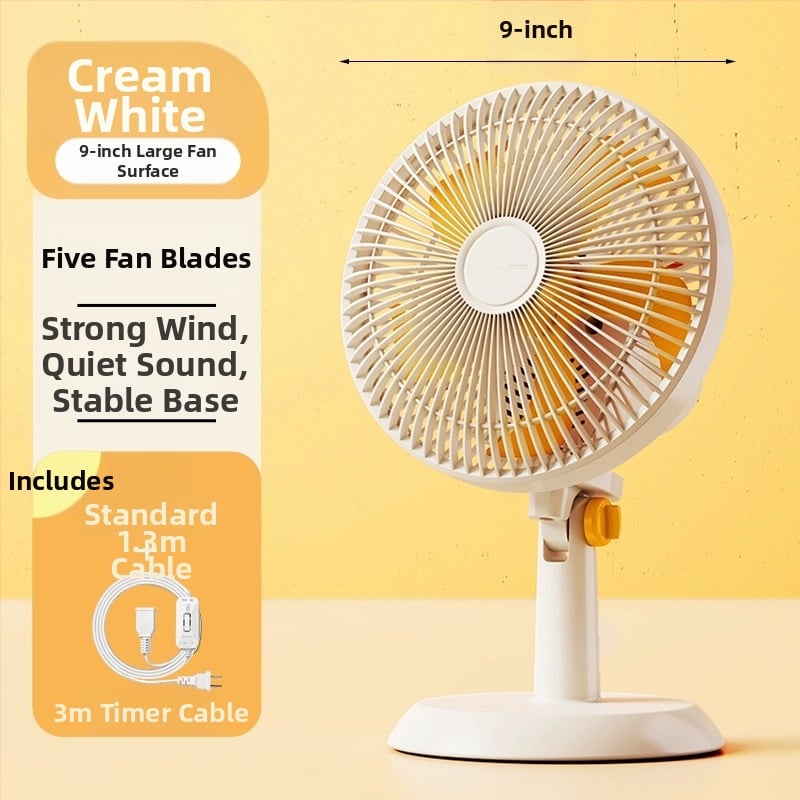 Mini klipsi/galda ventilators ar sienas stiprinājumu, 5 lāpstiņas, AC motors, 2 ātrumi, tīkla barošana