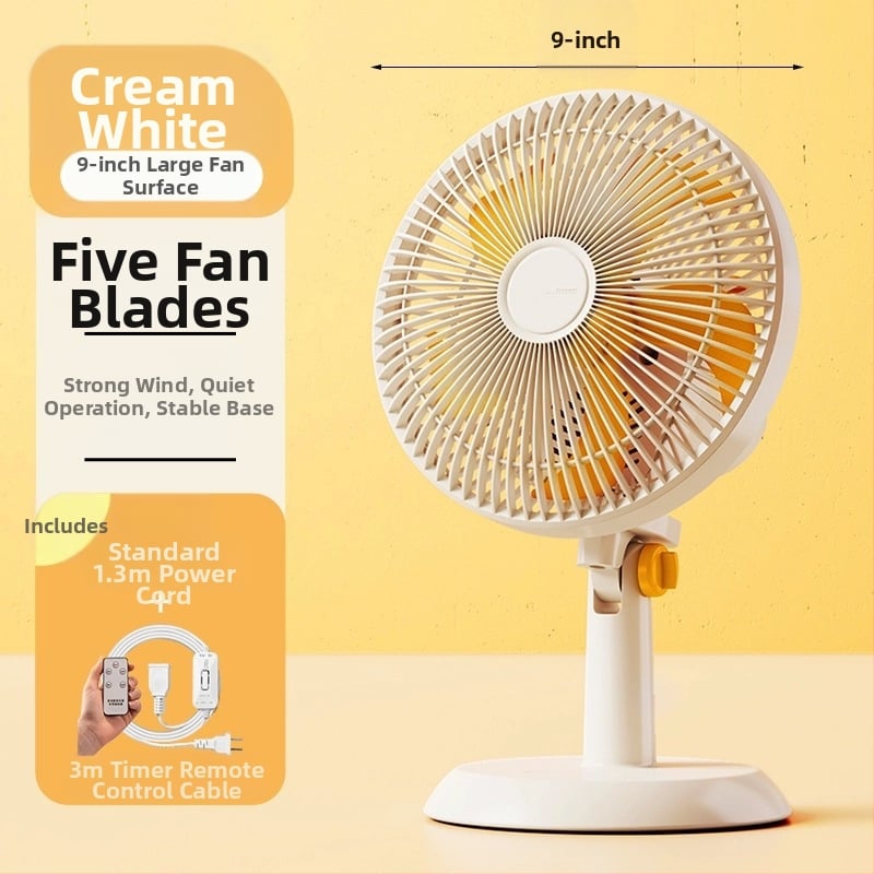 Mini klipsi/galda ventilators ar sienas stiprinājumu, 5 lāpstiņas, AC motors, 2 ātrumi, tīkla barošana