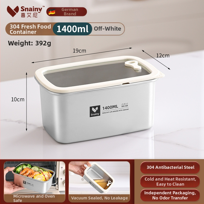 Pusdienu kastīte no 304 nerūsējošā tērauda ar vāku, kvadrātveida, mikroviļņu krāsnij droša, tilpums 800–1000 ml