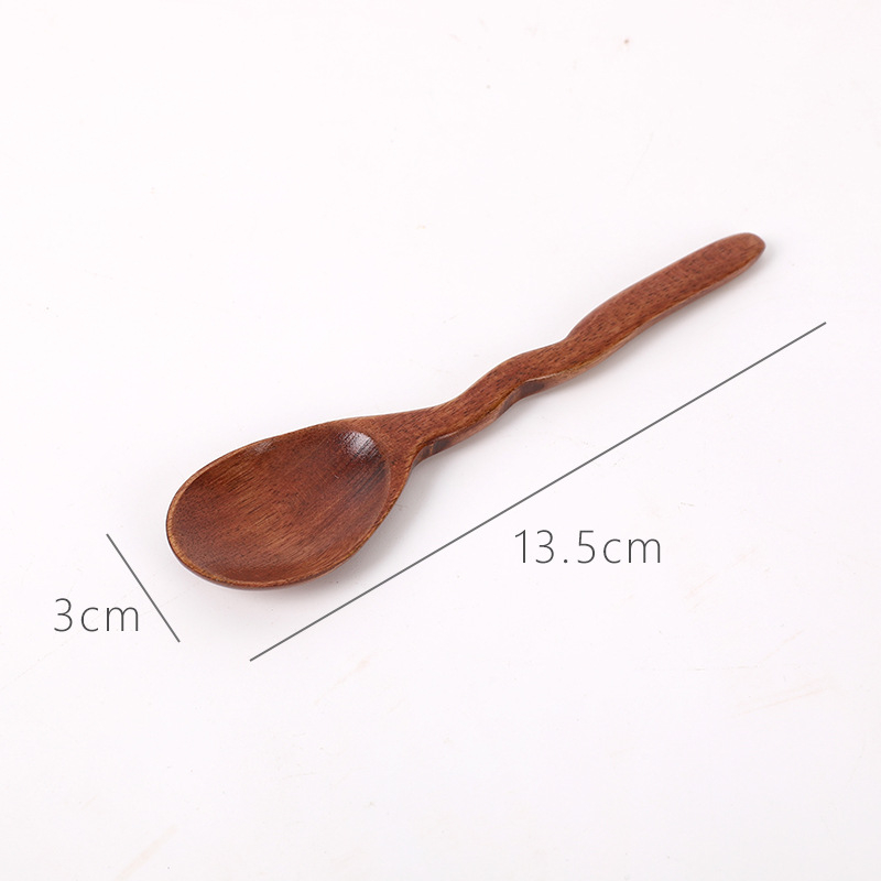 Drvena žlica, modern minimalistički stil, tiskano logo, prilagodljiva obrada, He Shi home marka, prvoklasna kvaliteta