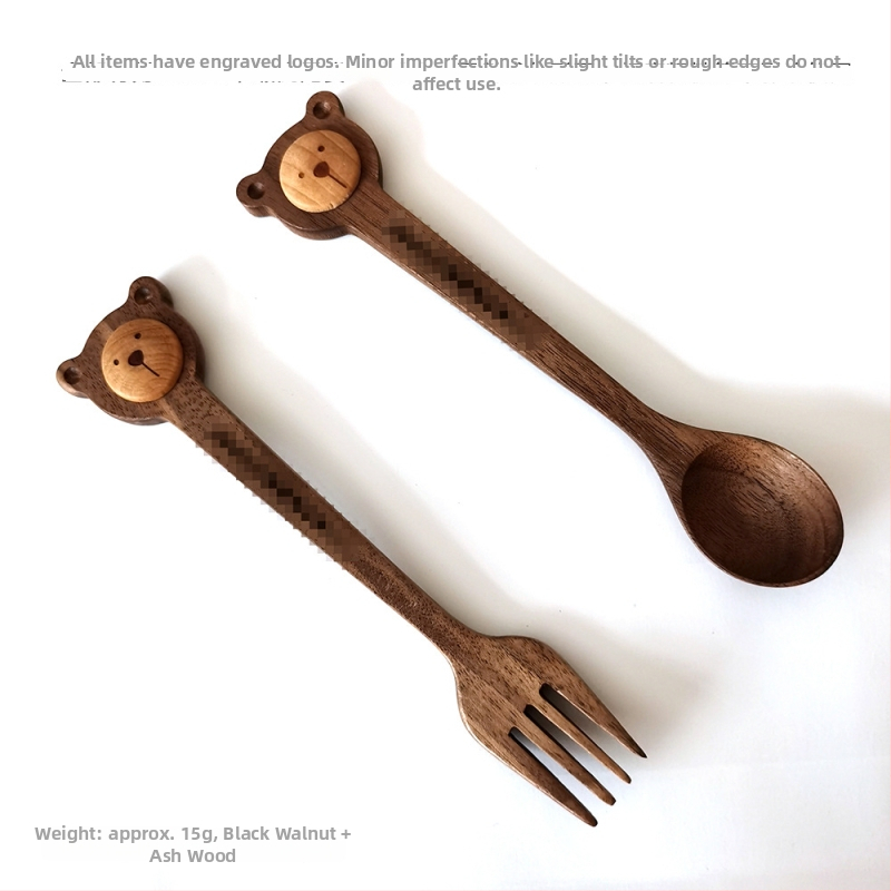 Drvena žlica, modern minimalistički stil, tiskano logo, prilagodljiva obrada, He Shi home marka, prvoklasna kvaliteta