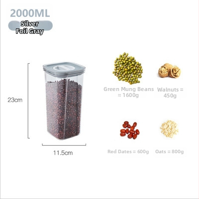 Uždaros PET laikymo talpykla su dangteliu, stačiakrio formos, 1–2 L