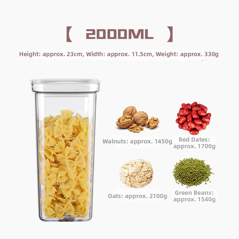 Uždaros PET laikymo talpykla su dangteliu, stačiakrio formos, 1–2 L