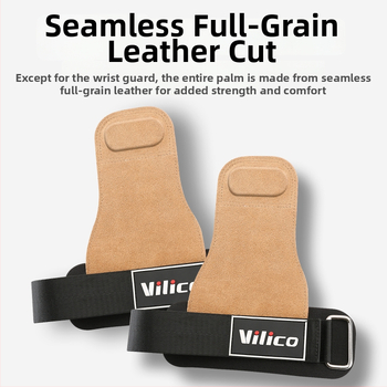 Protecție pentru palmă la ridicarea greutăților – piele de vită, anti-derapant, cu patru degete