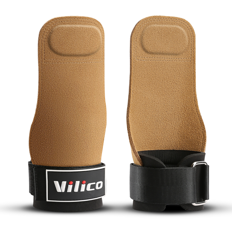 Protecție pentru palmă la ridicarea greutăților – piele de vită, anti-derapant, cu patru degete