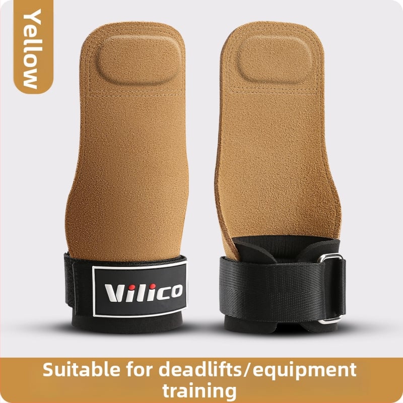 Protecție pentru palmă la ridicarea greutăților – piele de vită, anti-derapant, cu patru degete